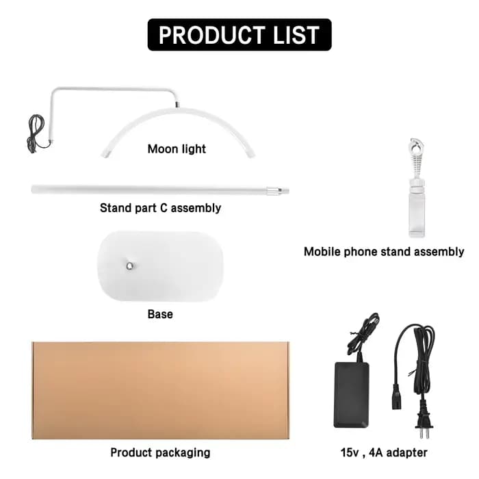 FOSOTO FT-Y9II Arc Led Lash Light Ring Light, Demi-Lune LED Lampe Stream Plancher Vidéo Lampe pour Salon de miles Maquillage Streaming en Direct