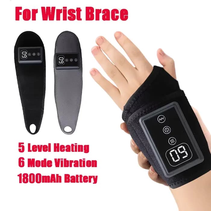 Enveloppement de poignet de main de chaleur et de massage rechargeables, dispositif de thérapie sans fil pour le soulagement du canal carpien