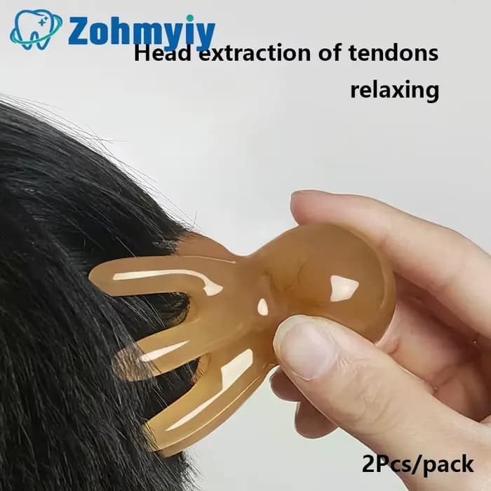 Lot de 2 peignes en résine en forme de pieuvre pour massage de la tête