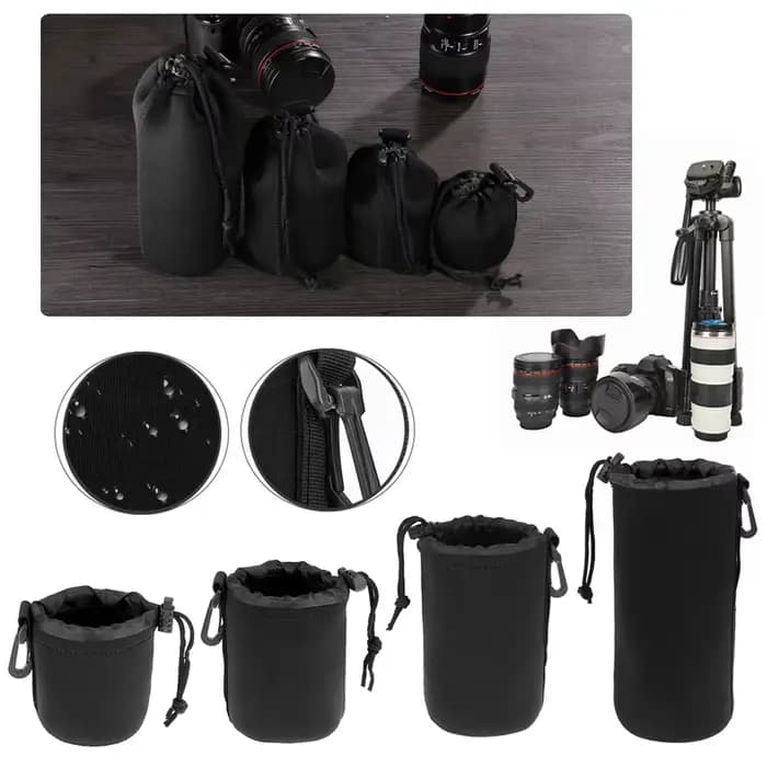 Pochette d'objectif d'appareil photo néoprène étanche souple caméra vidéo pochette d'objectif étui pour Canon Sony pour la plupart des appareils photo reflex numériques