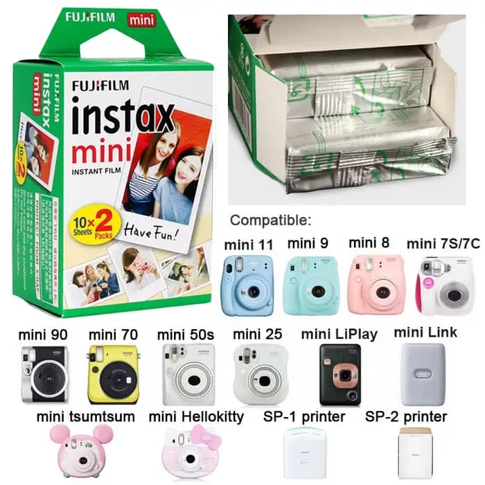 Pour appareil photo instantané Mini 9 8 7 70 90, appareil photo à film 10 20 40 60 80 100 feuilles, film Fujifilm Instax Mini, film Mini 12/11 blanc