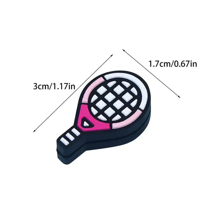 Nouvel amortisseur de chocs en silicone multicolore en forme de raquette de tennis, accessoires de sport durables pour le tennis, le squash et le badminton
