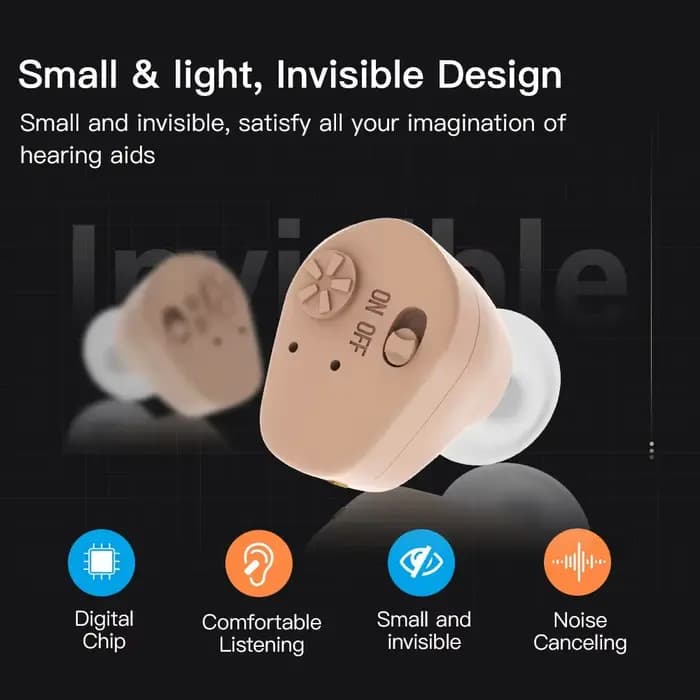 IDEABEL Appareil auditif rechargeable intra-auriculaire avec batterie, amplificateur sonore, aides auditives sans fil, casque, outil pour les oreilles