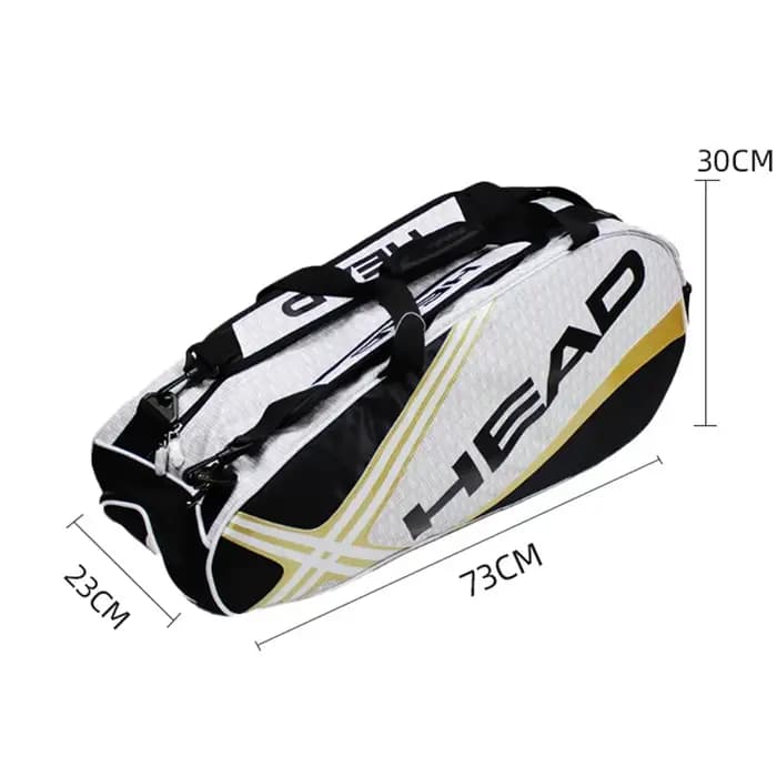 Sac à dos pour raquettes de tennis HEAD, grande capacité pour raquettes de 3 à 6 pièces, sac de sport pour badminton et courge avec compartiment à chaussures séparé