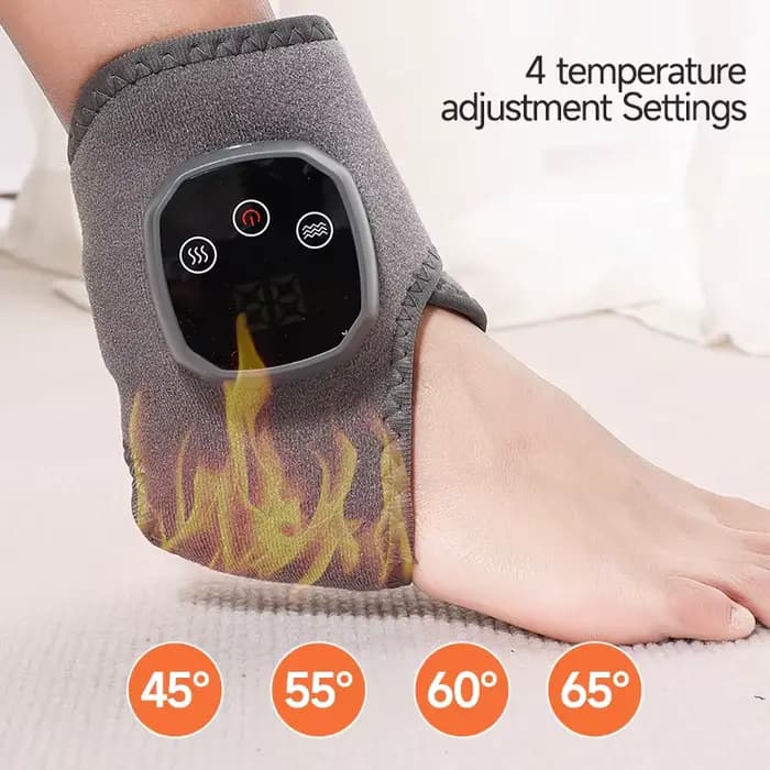 Masseur électrique chauffant et vibrant pour cheville et poignet, thérapie par compresse chaude, enveloppement chauffant pour massage de la cheville, support de protection pour le pied