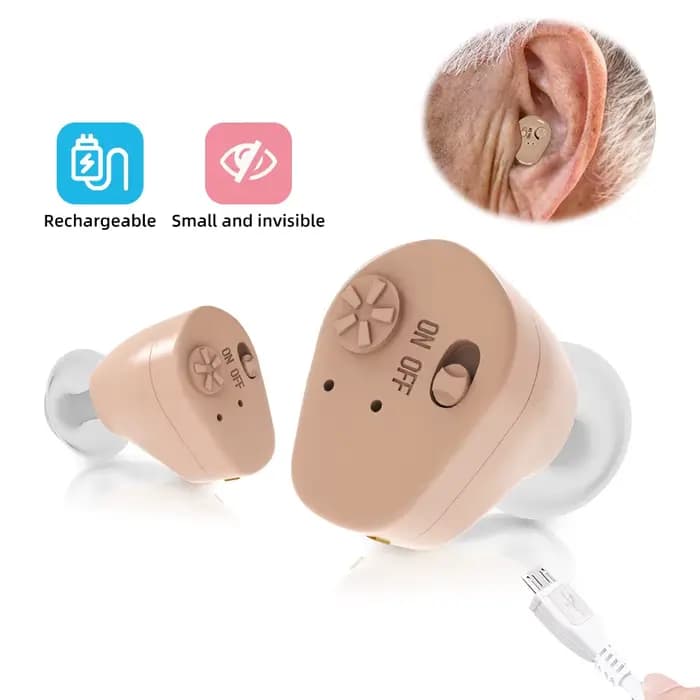 Amplificateur de son, aides auditives, casque sans fil pour sourds, outil d'écoute, oreilles rechargeables dans l'oreille avec batterie, Mini dispositif d'écoute