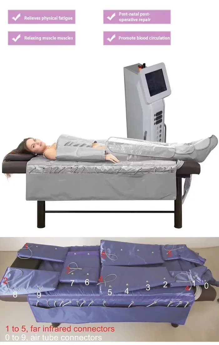 3IN1 Far Infr EMS pression corps jambes pressothérapie