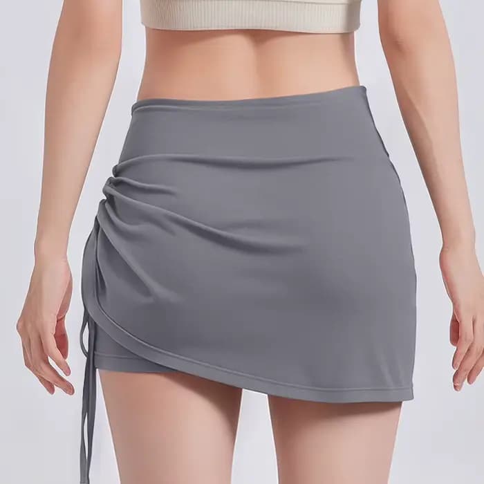 Jupe de sport pour femme avec short intégré, jupe-short taille haute avec ourlet à volants, tenue de sport pour femme, du gym au tennis