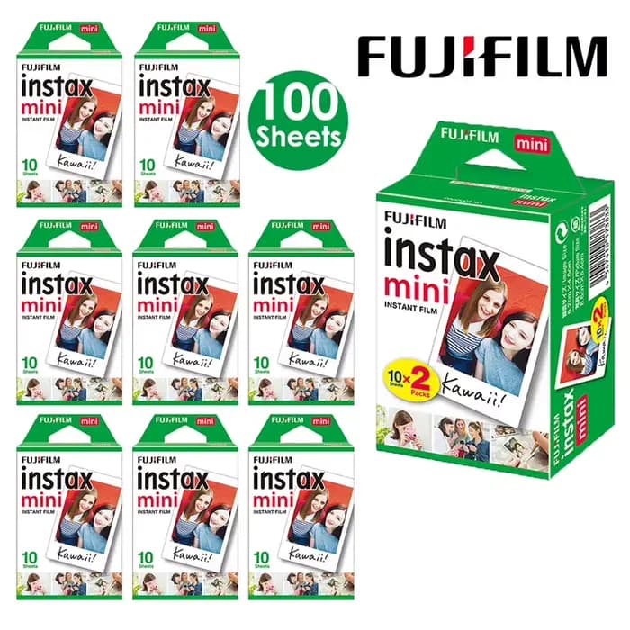 Pour appareil photo instantané Mini 9 8 7 70 90, appareil photo à film 10 20 40 60 80 100 feuilles, film Fujifilm Instax Mini, film Mini 12/11 blanc