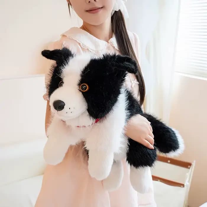 Jouets en peluche style collier Border Collie, quatre couleurs, 40/50CM, poupée chiot en peluche douce, jouets amusants pour enfants, cadeaux