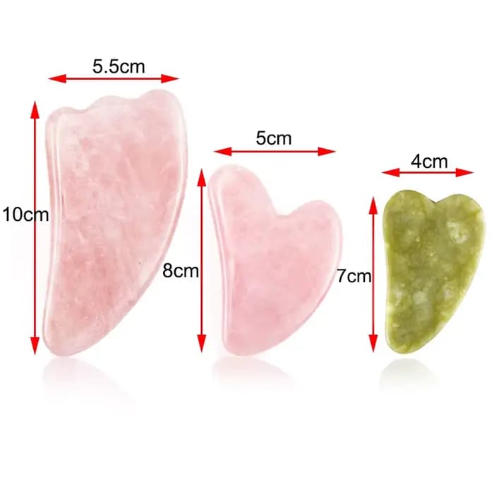 Grattoir à Gouache Gua Sha en Jade Rose naturel