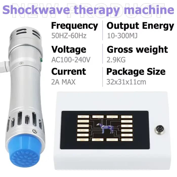 Machine de thérapie par ondes de choc pour soulager la douleur des chevaux et des animaux, machine de massage professionnelle à ondes de choc multi-usages, 300MJ, nouvelle