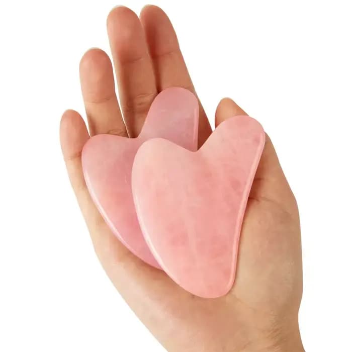 Grattoir à Gouache Gua Sha en Jade Rose naturel