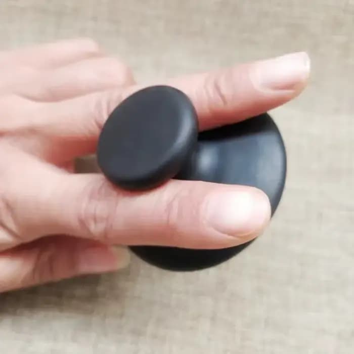 1 pierre brute noire huile de Massage en forme de champignon Spa