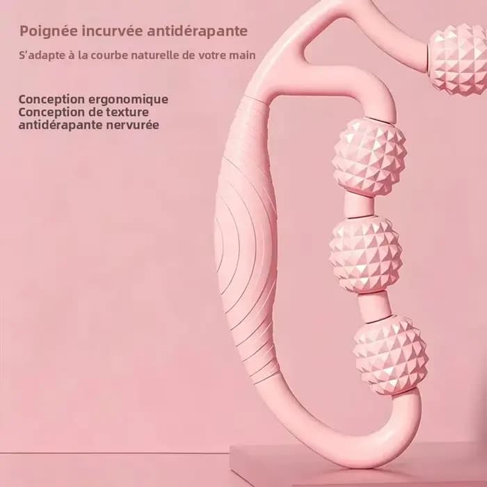Masseur de jambes portable en forme de U à 9 rouleaux pour la relaxation musculaire - Outil de soulagement de la