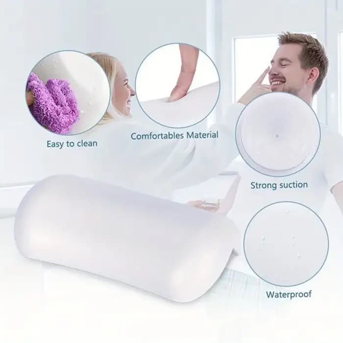 Coussin de bain antidérapant pour baignoire, oreiller de bain SPA doux et imperméable avec ventouses pour la relaxation de la tête dans la salle de bain, facile à nettoyer