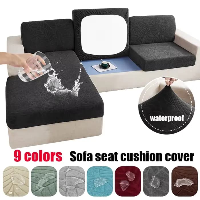 Housse de coussin de siège Jacquard résistant à l'eau imperméable élastique gris housse de canapé pour salon protecteur de meubles extensible pour animaux de compagnie enfants housse amovible anti-pou