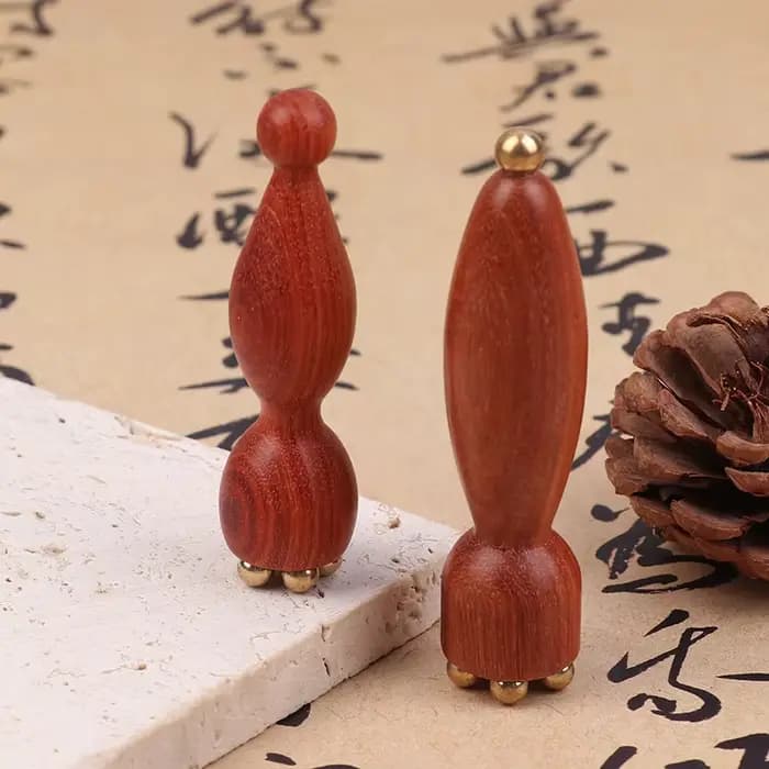 Pépine de Lotus portative beauté professionnelle en laiton et palissandre Gua Sha outil de Relaxation des yeux méridiens de taches Massage des points d'acupuncture