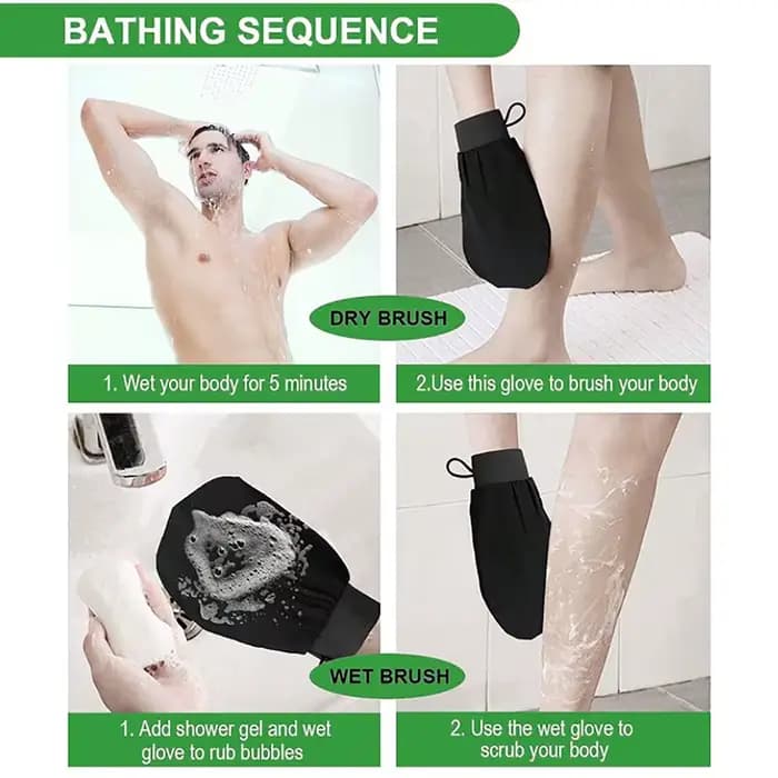Gant exfoliant de douche marocain chaud Hammam bain nettoyage du corps gommage