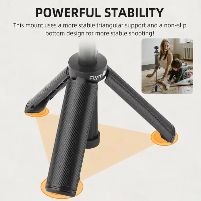 Trépied pour selfie stick compatible avec DJI Action 5 Pro 4/Osmo 360/Pocket 3/4/Insta360 Ace Pro 2, accessoires de photographie pour diffusion en direct