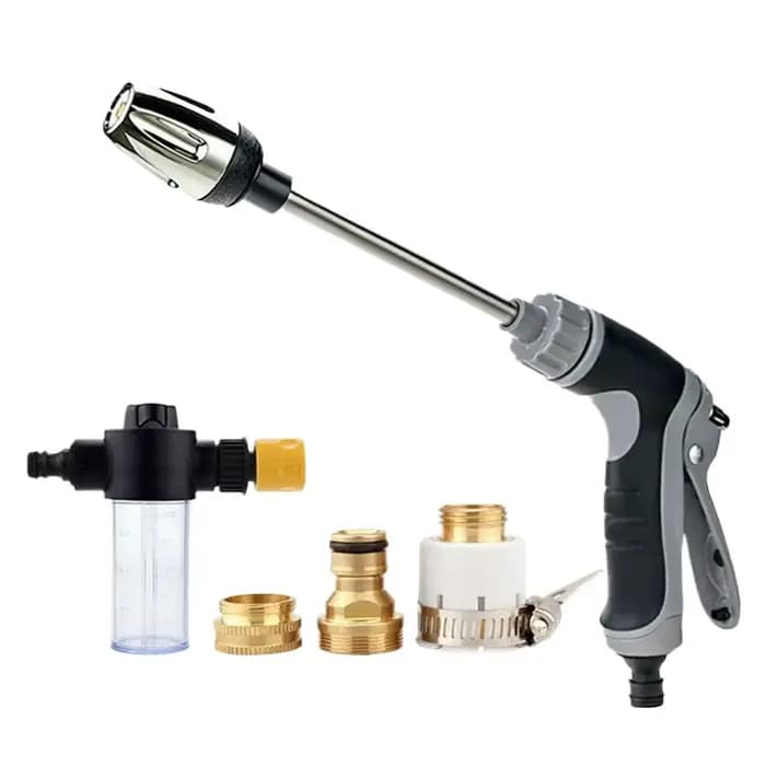 Pistolet à eau haute pression léger avec poignée en caoutchouc, pistolet pulvérisateur en métal pour le lavage de voitures à domicile, l'arrosage du jardin