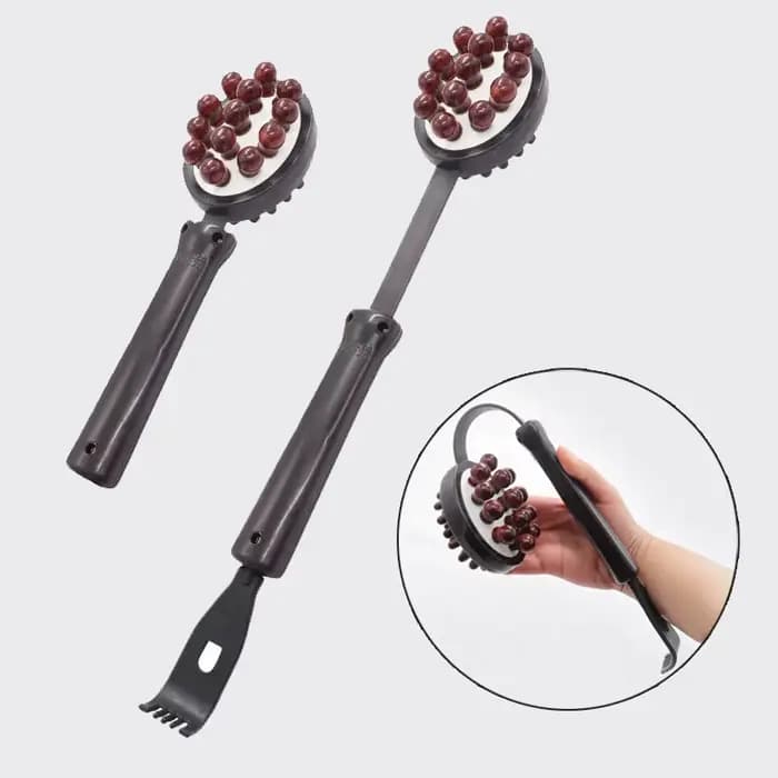 Bâton de massage portable pour dos/cou/jambes – Conception de marteau évolutif avec gratte-dos ergonomique