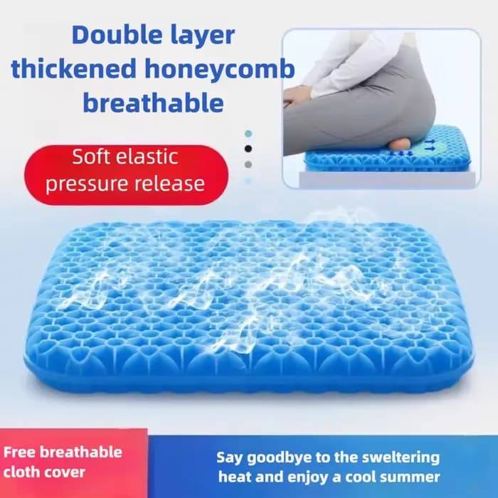 Coussin rafraîchissant en gel pour l'été, idéal pour les longues périodes assises sans fatigue, pour siège de voiture, coussin de siège souple, pour le bureau, tabouret domestique, assise confortable.