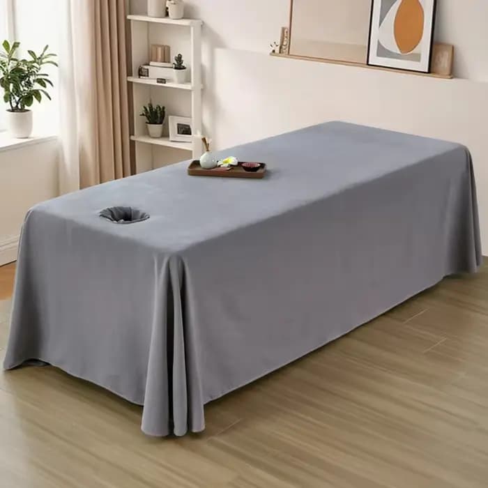 Lit SPA couverture complète jupe blanche pour Salon de beauté Table de Massage drap couvre-lit