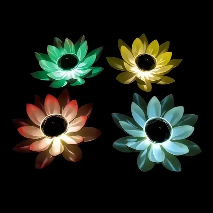 Lumière de Lotus flottante solaire LED étanche, veilleuse festive, lampe de souhait pour étang, piscine, jardin, aquarium, fournitures de décoration