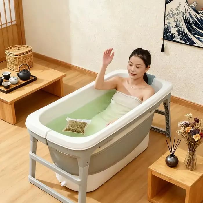 Baignoire Pliable pour Enfants et Adultes, Hydrothérapie, Bain Relaxant, Spa, Mobilier de Maison