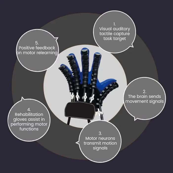 Gants robots pour exercices génitaux des doigts droitiers