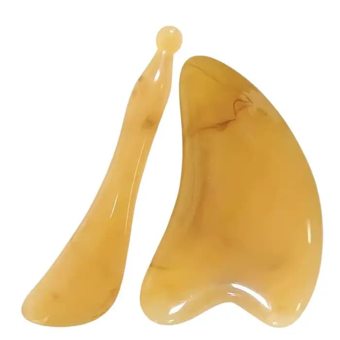 ❤️ Ensemble de massage Gua Sha en corne de bœuf naturelle