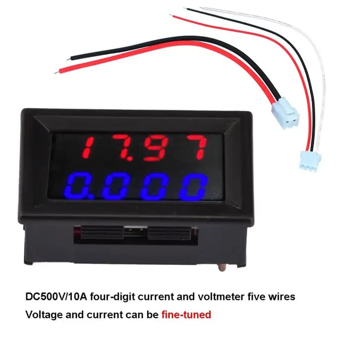 Voltmètre numérique DC 500V 10A voltmètre numérique tension rouge bleu voltmètre ampèremètre voltmètre jauge électromobile moto voiture
