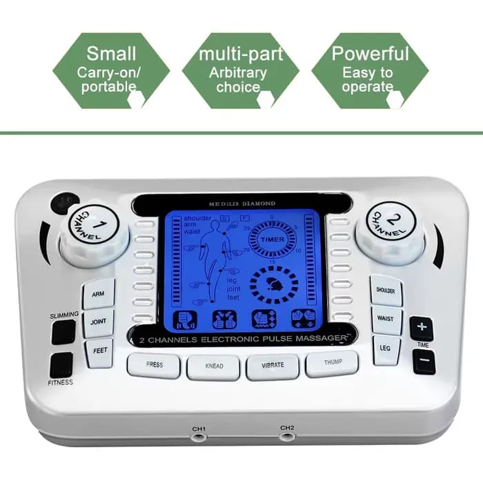 Électrostimulateur TENS EMS masseur Stimulation musculaire électrique 12 Modes dispositif de physiothérapie basse fréquence traitement de Relaxation