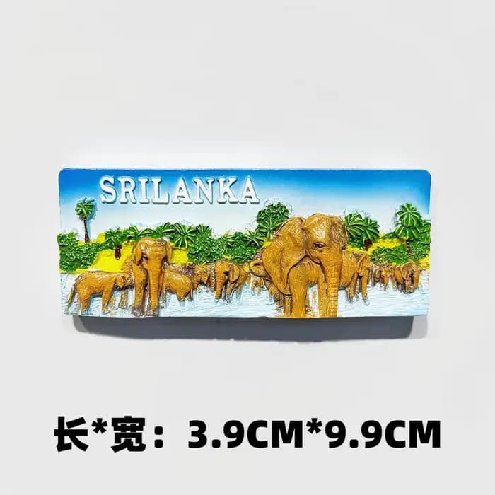 Aimant de réfrigérateur 3D en résine du Sri Lanka, souvenir touristique, autocollant de réfrigérateur avec les monuments, décoration pour la maison