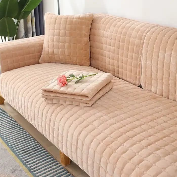 Housse de coussin de canapé coussin en peluche épais salon canapé protecteur universel canapé serviette housse de coussin 1/2/3/4 siège anti-dérapant résistant à l'usure anti-rayures disponible pendan