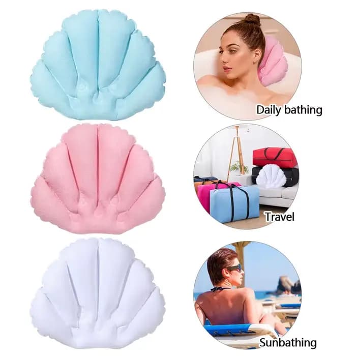 Oreiller de bain doux pour le cou avec aspiration