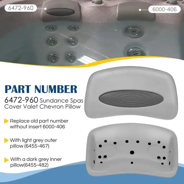 Housse de remplacement pour coussin de spa Chevron Valet 6472-960 pour spas et piscines à remous Sundance séries 850/880 (2001-2008)