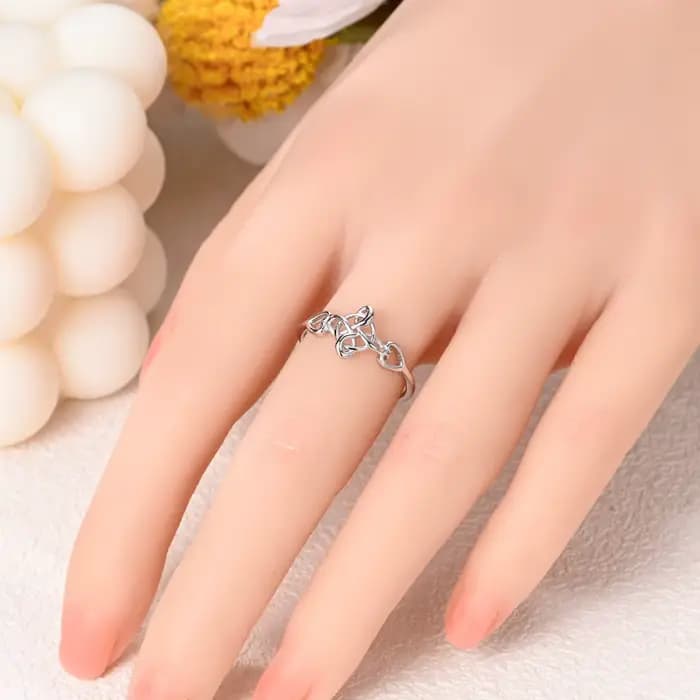 Bague en argent Sterling 925 avec nœud celtique, simple, généreux, en forme de cœur, de luxe, pour femmes, bijoux fins, cadeau de fête de mariage
