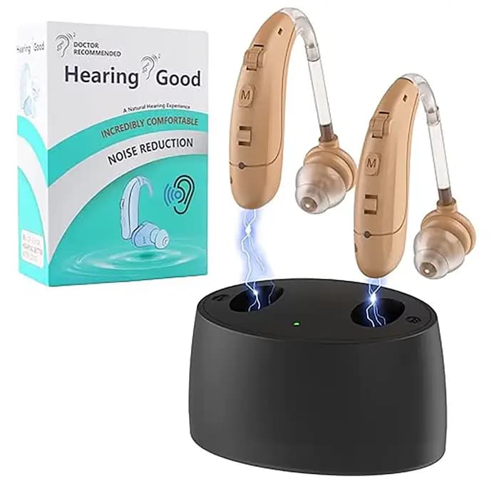 Prothèses auditives pour personnes âgées, appareils auditifs rechargeables avec suppression du bruit et contrôle du volume, amplificateur auditif pour adultes