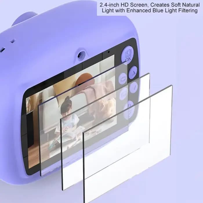 Caméra d'impression pour enfants, imprimante thermique instantanée, enregistreur vidéo intelligent numérique, double objectif, Selfie, cadeaux de vacances pour enfants