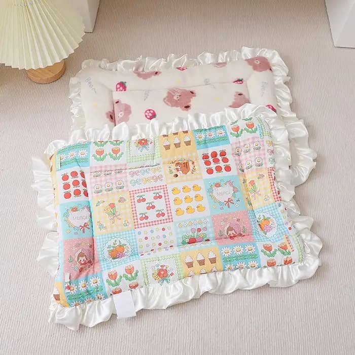 Coussin de luxe pour animaux de compagnie, tapis chaud pour chien avec corde de fixation, tapis pour chaton et chiot, couverture d'hiver pour chien