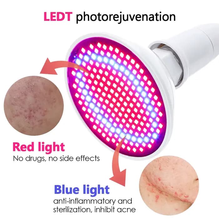 Appareil de beauté LED à lumière rouge et bleue