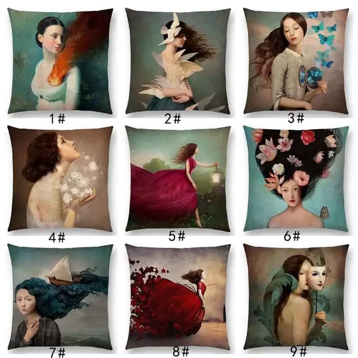 Nouvelle dame élégante belle fille Shakespeare joue fantaisie peinture coeur gratuit souhait mer housse de coussin canapé jeter taie d'oreiller