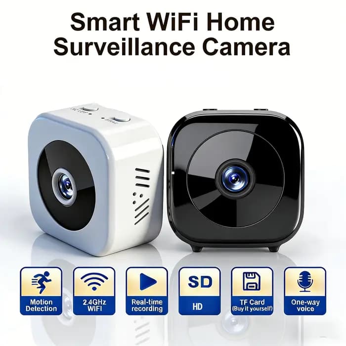 Mini caméra de surveillance intelligente HD Wifi, enregistreur vidéo et vocal DV, caméra de sécurité sans fil discrète pour intérieur, petite caméra de surveillance pour nounou