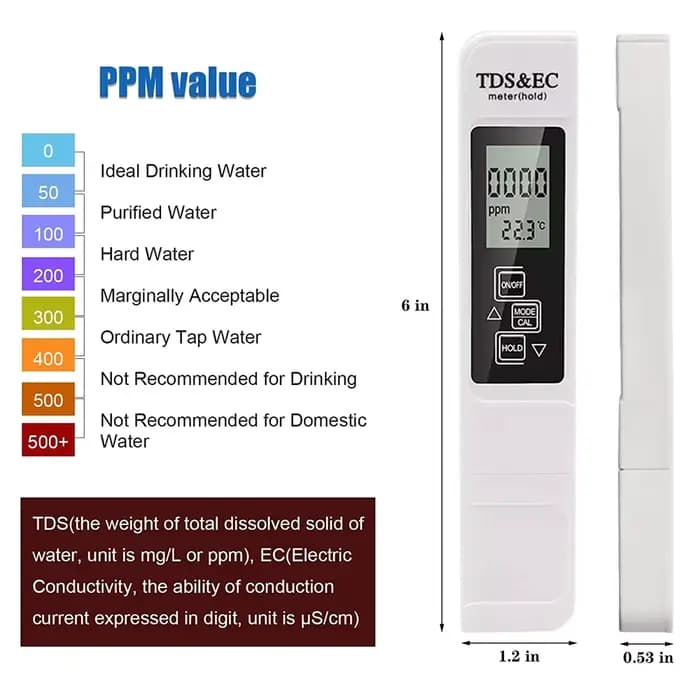 Testeur professionnel 3 en 1, compteur d'eau TDS EC, compteur de température numérique LCD, stylo de test d'eau, filtre de pureté, qualité de l'eau