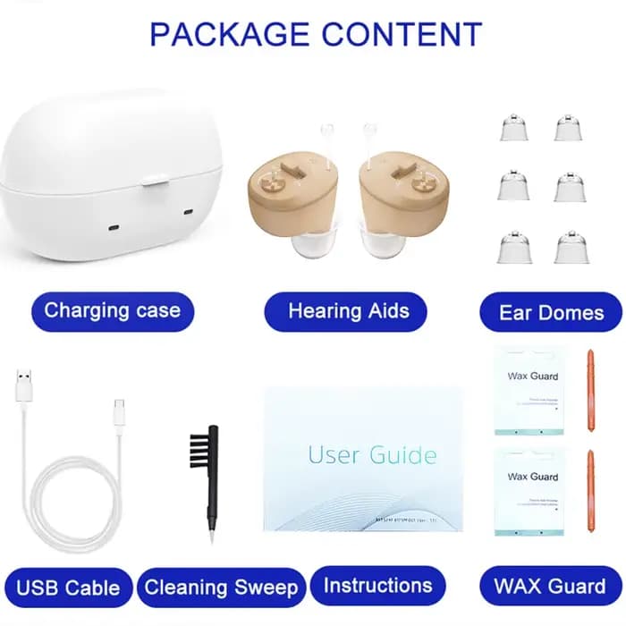 Appareil Auditif Invisible Rechargeable, Surdité, Mini Amplificateur de Son Sans Fil, Casque