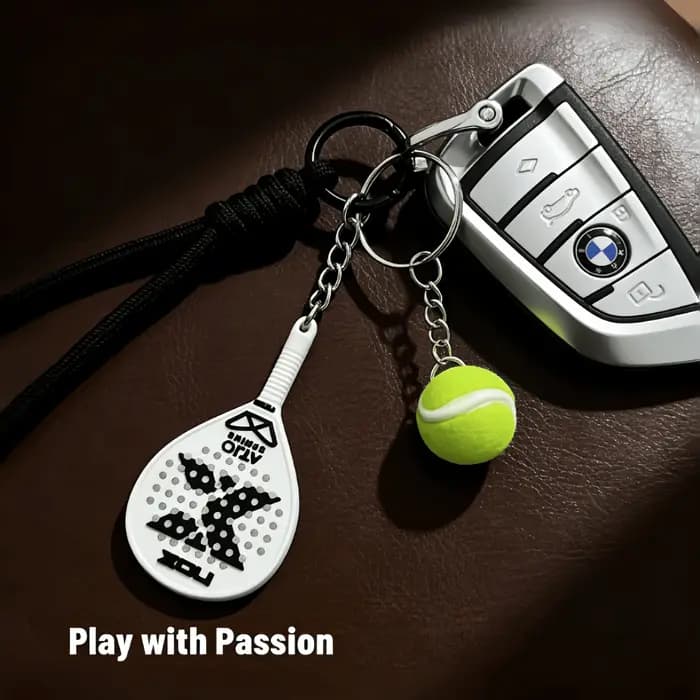 Porte-clés Nox Pickleball, mini raquette et jeu de balles, accessoire de style sportif, cadeau de Noël parfait, difficile pour les amateurs de tennis