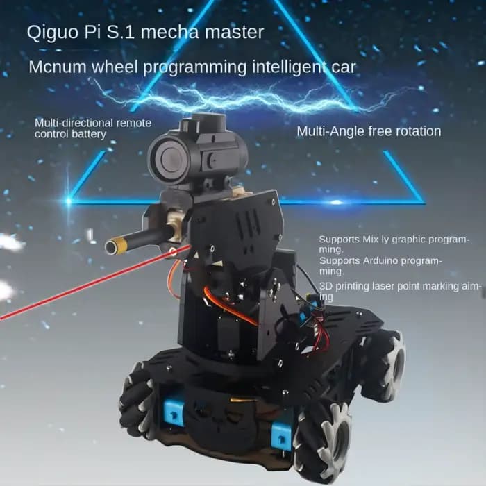 Pistolet à tête laser pour robot RC, précieuse roue versiWheel mécanique, châssis de bataille de voiture compatible avec Raspberry Pi, robot Ardu37ESP32, bricolage