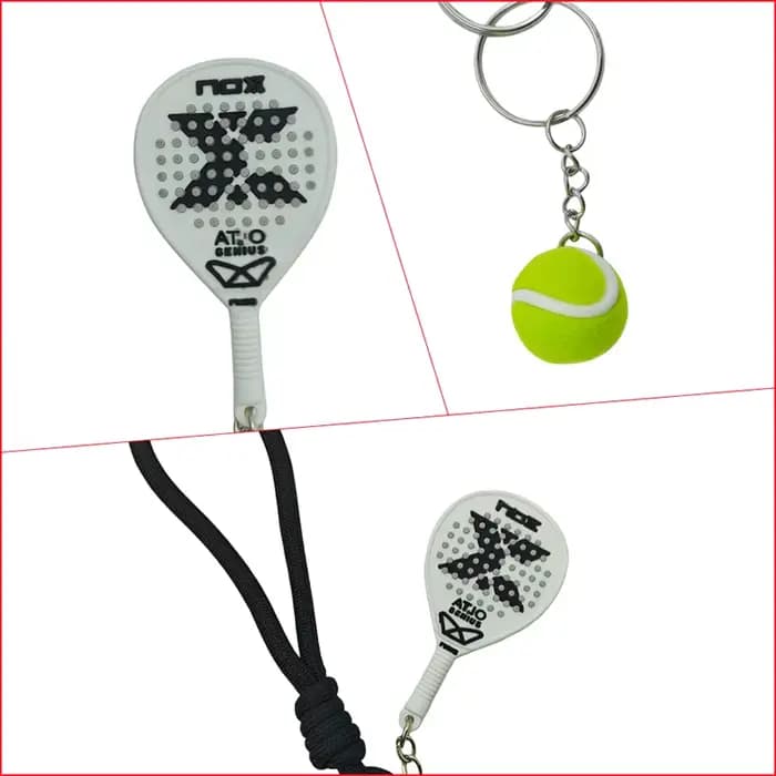 Porte-clés Nox Pickleball, mini raquette et jeu de balles, accessoire de style sportif, cadeau de Noël parfait, difficile pour les amateurs de tennis